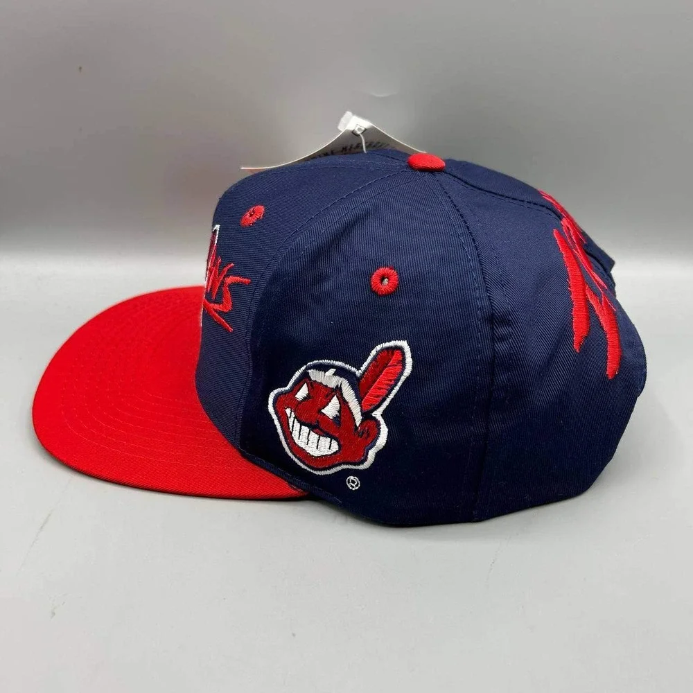 Vintage Cleveland Indians Guardians Hat Men Signatures Snap Back Cap New